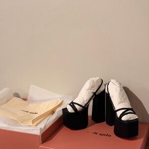 Cult Gaia Black Platform Sandals